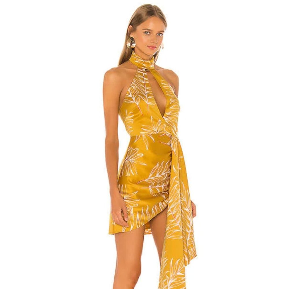 Camila Coehlo Antonia Mini Dress Size XS (BRAND NEW) Gold/Yellow